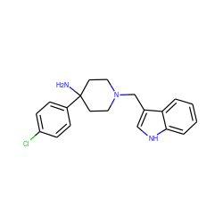 NC1(c2ccc(Cl)cc2)CCN(Cc2c[nH]c3ccccc23)CC1 ZINC000028878396