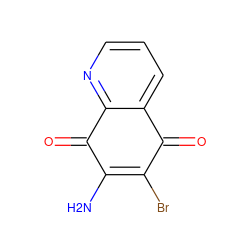 NC1=C(Br)C(=O)c2cccnc2C1=O ZINC000103269685