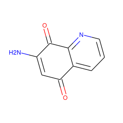 NC1=CC(=O)c2cccnc2C1=O ZINC000017748240