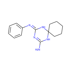 NC1=N/C(=N\c2ccccc2)NC2(CCCCC2)N1 ZINC000003886786