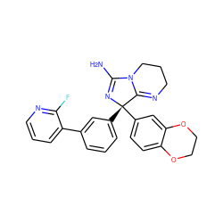 NC1=N[C@@](c2cccc(-c3cccnc3F)c2)(c2ccc3c(c2)OCCO3)C2=NCCCN12 ZINC000045245270