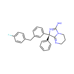 NC1=N[C@@](c2ccccc2)(c2cccc(Cc3ccc(F)cc3)c2)C2=NCCCN12 ZINC000035794560