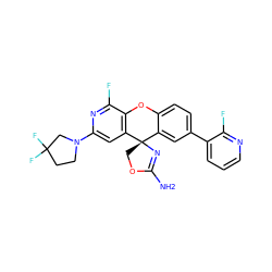 NC1=N[C@@]2(CO1)c1cc(-c3cccnc3F)ccc1Oc1c2cc(N2CCC(F)(F)C2)nc1F ZINC000072317153