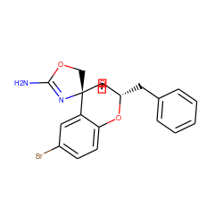 NC1=N[C@@]2(CO1)c1cc(Br)ccc1O[C@@H](Cc1ccccc1)C21COC1 ZINC000149297131