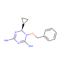 NC1=N[C@@H](C2CC2)N(OCc2ccccc2)C(N)=N1 ZINC000072104662