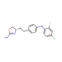 NC1=N[C@@H](CCc2ccc(Nc3ccc(Cl)cc3F)cc2)CO1 ZINC000169701153