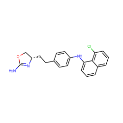 NC1=N[C@@H](CCc2ccc(Nc3cccc4cccc(Cl)c34)cc2)CO1 ZINC000169701151