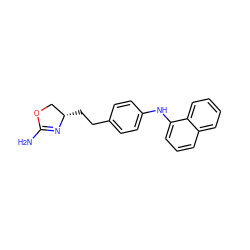 NC1=N[C@@H](CCc2ccc(Nc3cccc4ccccc34)cc2)CO1 ZINC000139755530