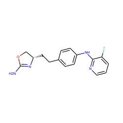 NC1=N[C@@H](CCc2ccc(Nc3ncccc3F)cc2)CO1 ZINC000169701163