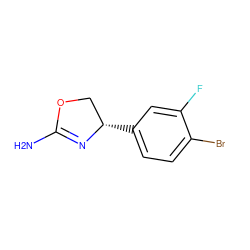 NC1=N[C@@H](c2ccc(Br)c(F)c2)CO1 ZINC000161968113