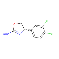 NC1=N[C@@H](c2ccc(Cl)c(Cl)c2)CO1 ZINC000083952635