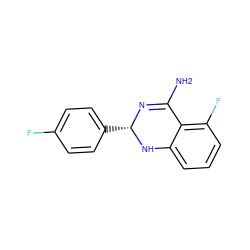 NC1=N[C@@H](c2ccc(F)cc2)Nc2cccc(F)c21 ZINC000013493546