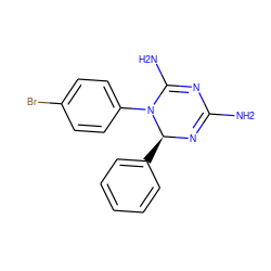NC1=N[C@@H](c2ccccc2)N(c2ccc(Br)cc2)C(N)=N1 ZINC000013476289
