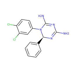 NC1=N[C@@H](c2ccccc2)N(c2ccc(Cl)c(Cl)c2)C(N)=N1 ZINC000013476296