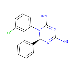 NC1=N[C@@H](c2ccccc2)N(c2cccc(Cl)c2)C(N)=N1 ZINC000001749924