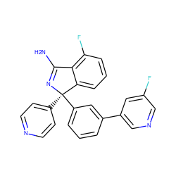 NC1=N[C@](c2ccncc2)(c2cccc(-c3cncc(F)c3)c2)c2cccc(F)c21 ZINC000095577640