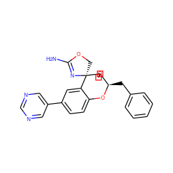 NC1=N[C@]2(CO1)c1cc(-c3cncnc3)ccc1O[C@H](Cc1ccccc1)C21COC1 ZINC000220720950