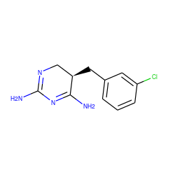 NC1=NC[C@@H](Cc2cccc(Cl)c2)C(N)=N1 ZINC000013757667