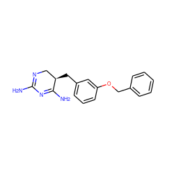 NC1=NC[C@@H](Cc2cccc(OCc3ccccc3)c2)C(N)=N1 ZINC000013757800