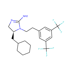 NC1=NC[C@H](CC2CCCCC2)N1CCc1cc(C(F)(F)F)cc(C(F)(F)F)c1 ZINC000013662139