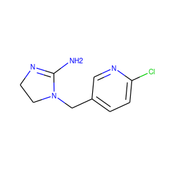 NC1=NCCN1Cc1ccc(Cl)nc1 ZINC000013474371