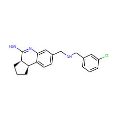 NC1=Nc2cc(CNCc3cccc(Cl)c3)ccc2[C@H]2CCC[C@@H]12 ZINC000013490262