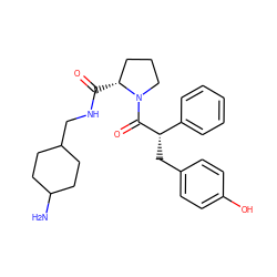 NC1CCC(CNC(=O)[C@@H]2CCCN2C(=O)[C@@H](Cc2ccc(O)cc2)c2ccccc2)CC1 ZINC000013555109