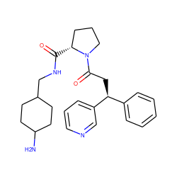 NC1CCC(CNC(=O)[C@@H]2CCCN2C(=O)C[C@@H](c2ccccc2)c2cccnc2)CC1 ZINC000013766209