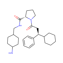 NC1CCC(CNC(=O)[C@@H]2CCCN2C(=O)C[C@H](c2ccccc2)C2CCCCC2)CC1 ZINC000013766190