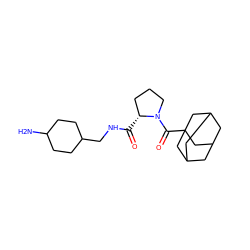 NC1CCC(CNC(=O)[C@@H]2CCCN2C(=O)C23CC4CC(CC(C4)C2)C3)CC1 ZINC000027329828