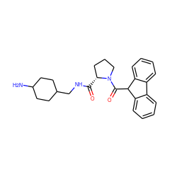 NC1CCC(CNC(=O)[C@@H]2CCCN2C(=O)C2c3ccccc3-c3ccccc32)CC1 ZINC000027318630