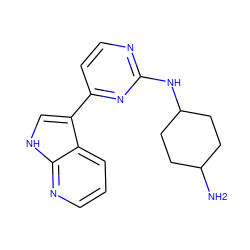 NC1CCC(Nc2nccc(-c3c[nH]c4ncccc34)n2)CC1 ZINC000036124449