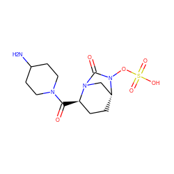 NC1CCN(C(=O)[C@@H]2CC[C@@H]3CN2C(=O)N3OS(=O)(=O)O)CC1 ZINC000096168601