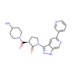 NC1CCN(C(=O)[C@H]2CCN(c3n[nH]c4cnc(-c5cccnc5)cc34)C2=O)CC1 ZINC000205241609