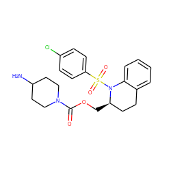 NC1CCN(C(=O)OC[C@@H]2CCc3ccccc3N2S(=O)(=O)c2ccc(Cl)cc2)CC1 ZINC000028880281