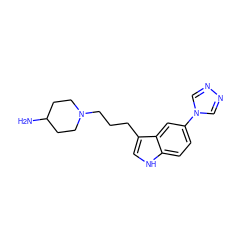 NC1CCN(CCCc2c[nH]c3ccc(-n4cnnc4)cc23)CC1 ZINC000013802475