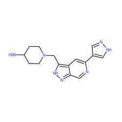 NC1CCN(Cc2[nH]nc3cnc(-c4cn[nH]c4)cc23)CC1 ZINC000205267298