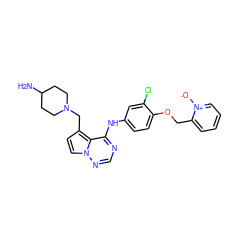 NC1CCN(Cc2ccn3ncnc(Nc4ccc(OCc5cccc[n+]5[O-])c(Cl)c4)c23)CC1 ZINC000028903188