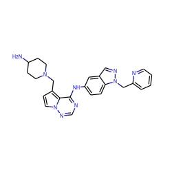 NC1CCN(Cc2ccn3ncnc(Nc4ccc5c(cnn5Cc5ccccn5)c4)c23)CC1 ZINC000028903146