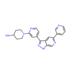 NC1CCN(c2cc(-c3n[nH]c4cnc(-c5cccnc5)cc34)ccn2)CC1 ZINC000205262552