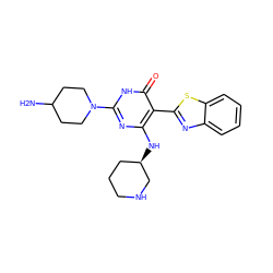 NC1CCN(c2nc(N[C@@H]3CCCNC3)c(-c3nc4ccccc4s3)c(=O)[nH]2)CC1 ZINC001772581250