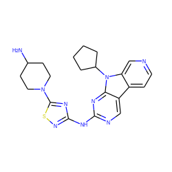 NC1CCN(c2nc(Nc3ncc4c5ccncc5n(C5CCCC5)c4n3)ns2)CC1 ZINC000117688328