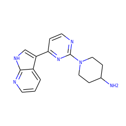 NC1CCN(c2nccc(-c3c[nH]c4ncccc34)n2)CC1 ZINC000072178834