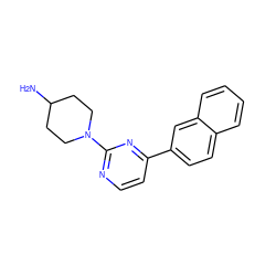 NC1CCN(c2nccc(-c3ccc4ccccc4c3)n2)CC1 ZINC000045254310