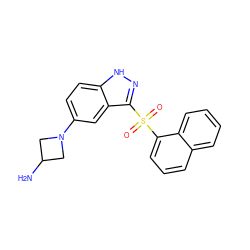 NC1CN(c2ccc3[nH]nc(S(=O)(=O)c4cccc5ccccc45)c3c2)C1 ZINC000045355965