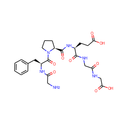 NCC(=O)N[C@@H](Cc1ccccc1)C(=O)N1CCC[C@H]1C(=O)N[C@@H](CCC(=O)O)C(=O)NCC(=O)NCC(=O)O ZINC000029123357
