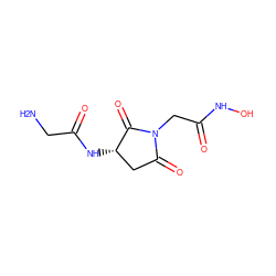 NCC(=O)N[C@H]1CC(=O)N(CC(=O)NO)C1=O ZINC000073225013