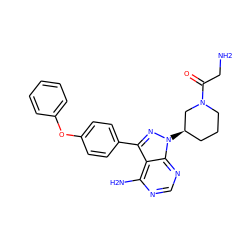 NCC(=O)N1CCC[C@@H](n2nc(-c3ccc(Oc4ccccc4)cc3)c3c(N)ncnc32)C1 ZINC000653785870