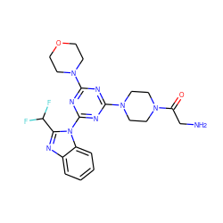 NCC(=O)N1CCN(c2nc(N3CCOCC3)nc(-n3c(C(F)F)nc4ccccc43)n2)CC1 ZINC000095585153