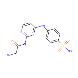 NCC(=O)Nc1nccc(Nc2ccc(S(N)(=O)=O)cc2)n1 ZINC000013800465